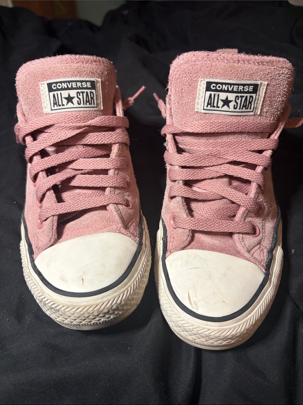 Converse soft pink suede sneakers for women